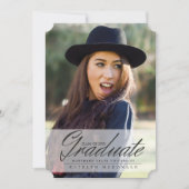 Reifer u. Elegan Absolvent, Abschluss-Mitteilungen Einladung (Vorderseite)