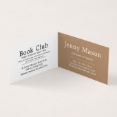 Reihe alter Bücher, Buchklub im Detail Visitenkarten (Innenseite)