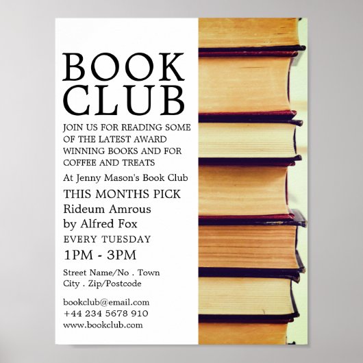 Reihe alter Bücher, Buchklubwerbung Poster (Vorne)