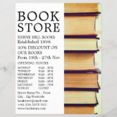 Reihe alter Bücher, Buchladungen Flyer (Vorne)