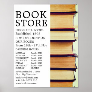 Reihe alter Bücher, Buchladungen Poster