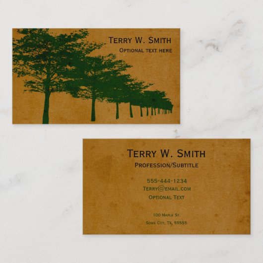 Reihe Bäume Visitenkarte (Vorne/Hinten)