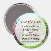 Reihe blühender Bäume Save the Date Magnet (Vorderseite/Rückseite)