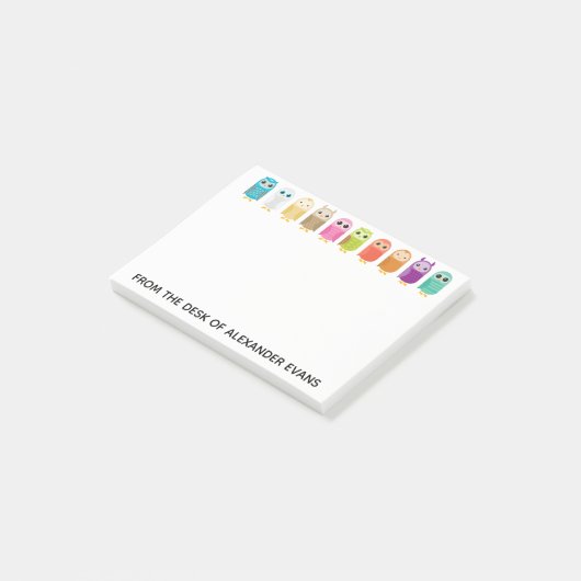 Reihe der Eulen Post-it Klebezettel (angewinkelt)