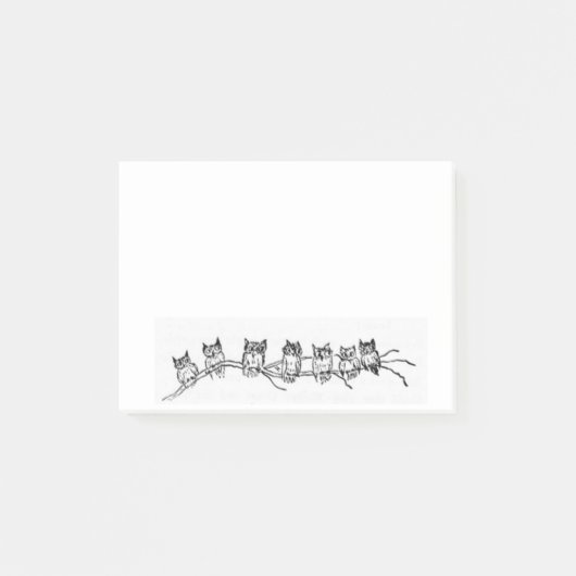 Reihe der Eulen-Post-Itanmerkungen Post-it Klebezettel (Vorderseite)