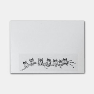 Reihe der Eulen-Post-Itanmerkungen Post-it Klebezettel