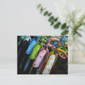 Reihe der Fahrräder Postkarte (Stehend Vorderseite)