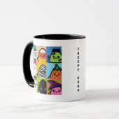 Reihe der grauen Eier - Halloween | Name hinzufüge Tasse (Vorderseite Links)