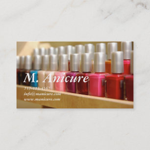 Reihe der mehrfarbigen nailpolishes visitenkarte