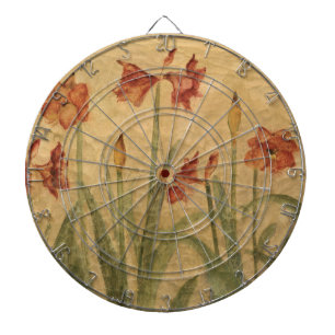 Reihe der roten Amaryllis Dartscheibe