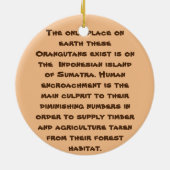 Reihe gefährdete Arten Sumatran Orangutan Keramik Ornament (Hinten)