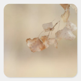 Reihe goldener Blätter Quadratischer Aufkleber