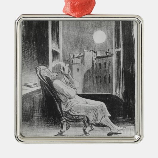 Reihe "Les Bas-Blau", O-Mond Silbernes Ornament (Vorne)