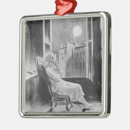 Reihe "Les Bas-Blau", O-Mond Silbernes Ornament (Links)