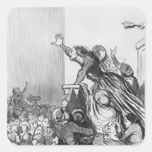 Reihe "Les Divorceuses" Quadratischer Aufkleber (Vorderseite)