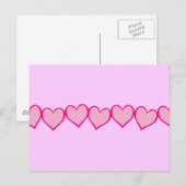 Reihe rosa Herzen Postkarte (Vorne/Hinten)