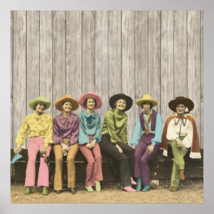 Reihe Vintage Western Cowgirls Poster