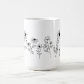 Reihe von Blumenstems Boho Linie Art Kaffeetasse (Mittel)