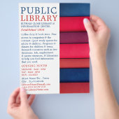 Reihe von Büchern, Bibliothekswerbung Flyer (Hand)