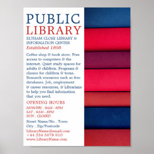 Reihe von Büchern, Bibliothekswerbung Poster