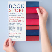 Reihe von Büchern, Buchladungen Flyer (Hand)