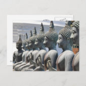 Reihe von Buddha-Skulpturen Postkarte (Vorne/Hinten)