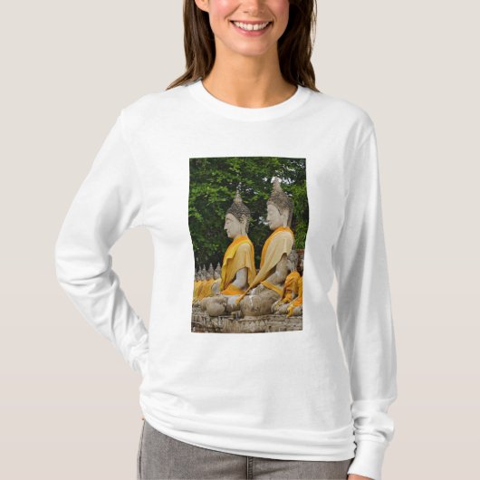 Reihe von Buddha-Statuen, Wat Yai Chaya Mongkol T-Shirt (Vorderseite)