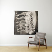 Reihe von Chormädchen in weißem Furnier, Retro, 1 Wandteppich (Beispiel (Horizontal))