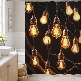 Reihe von Edison Lights Duschvorhang