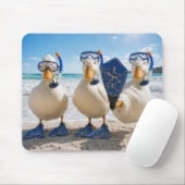 Reihe von Enten mit Schnorchelausrüstung Mousepad (Mit Mouse)