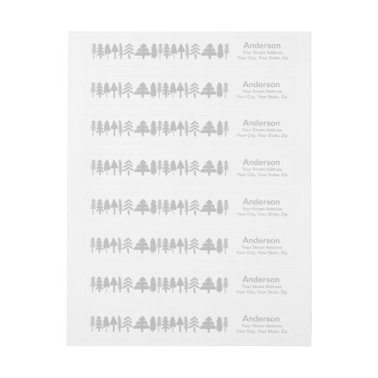 Reihe von Evergreen Trees Rücksendeadressen-Aufkle (Bogen)