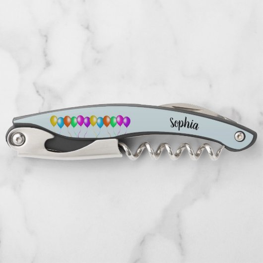 Reihe von farbenfrohen, hellen Balloons Streamers  Kellnermesser (Vorderseite)