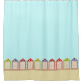 Reihe von farbigen Strandhütten Duschvorhang (Vorderseite)