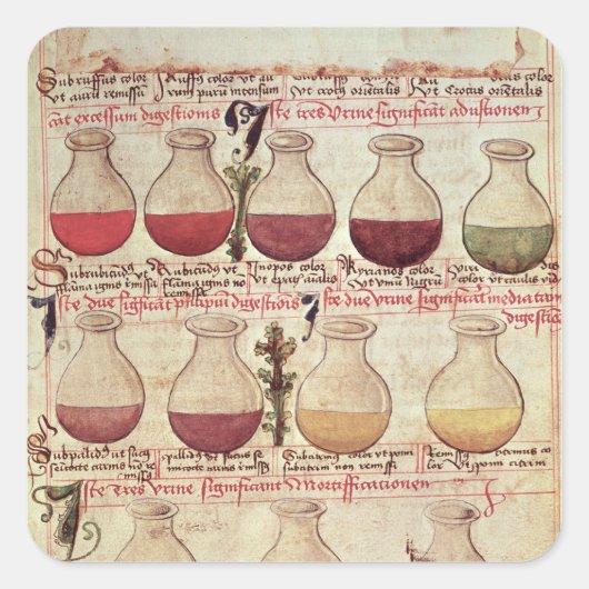 Reihe von Flags für die Urinanalyse Quadratischer Aufkleber (Vorderseite)