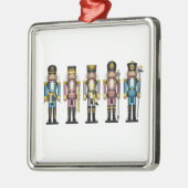 Reihe von fünf Transgender-Pride-Flag-Nutcrackern Silbernes Ornament (Links)