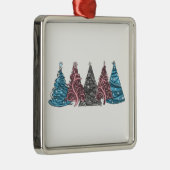 Reihe von fünf Transgender Pride Flag Weihnachtsba Silbernes Ornament (Rechts)