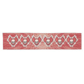 Reihe von gotisch-roten Herzen mit Knochengürtelsp Kurzer Tischläufer (Horizontal)