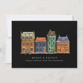 Reihe von Häusern ab einem Wintertag Feiertagskarte