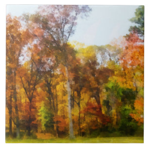 Reihe von Herbstbäumen Fliese