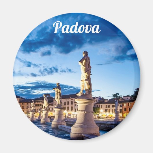 Reihe von illuminierten Statuen in Padova Magnet (Vorne)