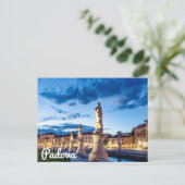 Reihe von illuminierten Statuen in Padova Postkarte (Stehend Vorderseite)