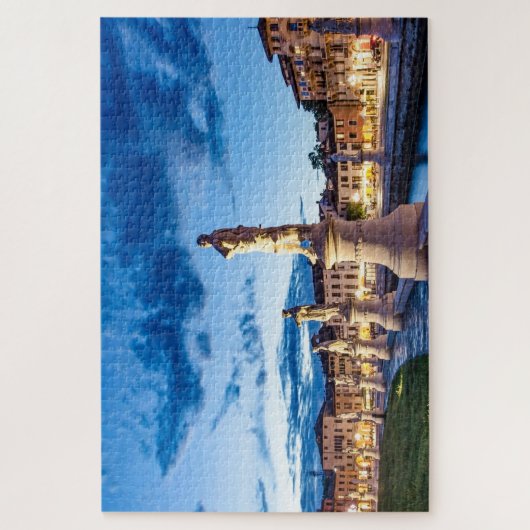 Reihe von illuminierten Statuen in Padova Puzzle (Vertikal)