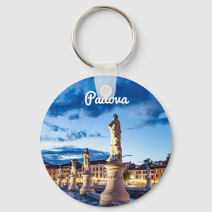 Reihe von illuminierten Statuen in Padova Schlüsselanhänger