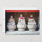 Reihe von Jizo-Mönchsstatuen mit Lack und Hut - Ja Einladung (Vorderseite)
