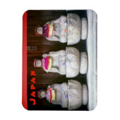 Reihe von Jizo-Mönchsstatuen mit Lack und Hut - Ja Magnet (Vertikal)