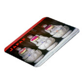 Reihe von Jizo-Mönchsstatuen mit Lack und Hut - Ja Magnet (Linke Seite)