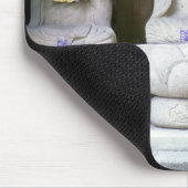 Reihe von Jizo-Mönchsstatuen mit Lack und Hut - Ja Mousepad (Ecke)
