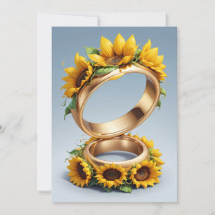 Reihe von Lichtern Sonnenblumen Hochzeit Einladung