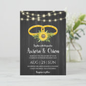 Reihe von Lichtern Sonnenblumen Hochzeit Einladung (Stehend Vorderseite)