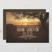 Reihe von Lichtern Sonnenuntergang Baum Einladung (Vorne/Hinten)